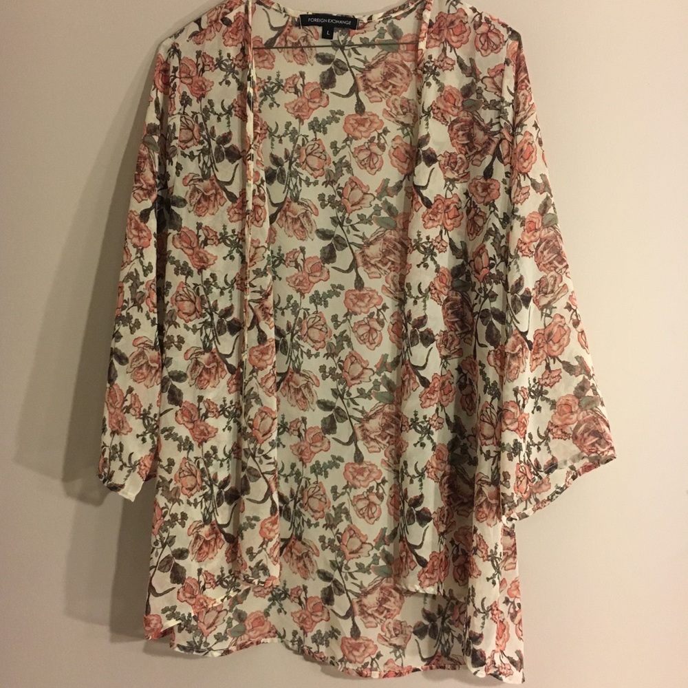 Blush/ Cream Floral throw on
